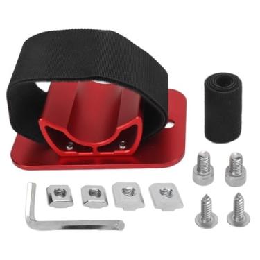 Imagem de Suporte de roda de teto de bicicleta – Kit de fixação de roda traseira para rack de teto de carro, inclui tiras, suporte e ferragens para mountain bike, bicicleta de estrada, e-bike (vermelho)