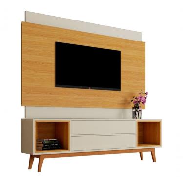 Imagem de Rack Com Painel Delux 1.8 Off White Com Nature - Moveisaqui