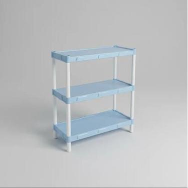 Imagem de Estante Modular Flexa 3 Prateleiras Azul Bebê - Show de Plastico