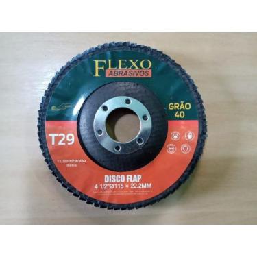 Imagem de DISCO FLAP DE 4 1/2 115mm GRÃO 40 T29 10/UNID. - FLEXO