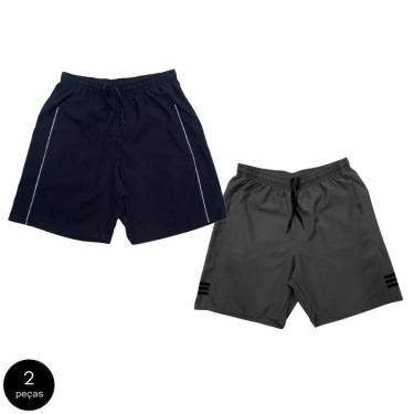 Imagem de Kit 2 Shorts Black Bear Bermudas Básicas Tactel Liso Lisa Masculina Casual-Masculino