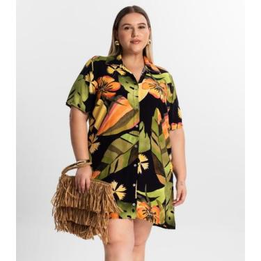 Imagem de Vestido Chemise Curto Plus Size Secret Glam Preto, Plus G1, Preto