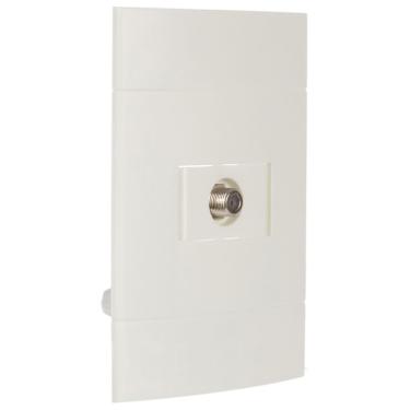 Imagem de Conjunto Tomada Para Antena de Tv Para Cabo Coaxial 9mm Branco Lunare Prm44111 Schneider Conj.to