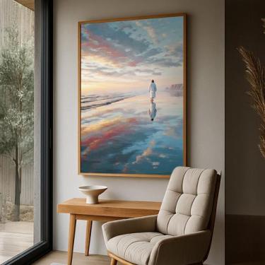 Imagem de Quadro com Moldura e Acrilico Cristal Vidro Jesus Aguas para Sala, Qua