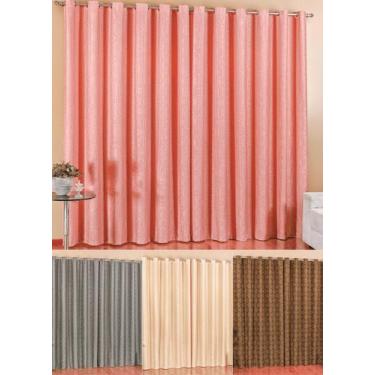 Imagem de cortina sala semi blackout prime rose perciana moderna blecaute 3m tec