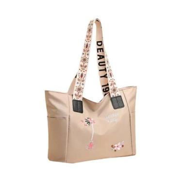 Imagem de Bolsa De Ombro Casual Feminina Em Nylon Impermeável Com Bordado De Gra