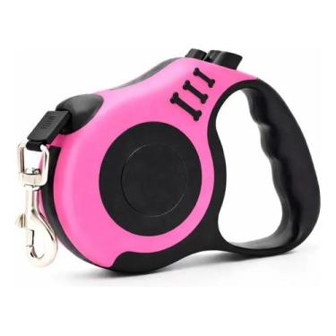 Imagem de Guia Retrátil para Cães 3m com Trava e Cabo Ergonômico Resistente - Se