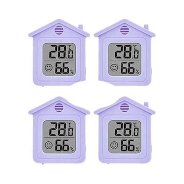 Imagem de Termômetro Digital Interno E Higrômetro, 4 Peças, Mini Medidor De Temp