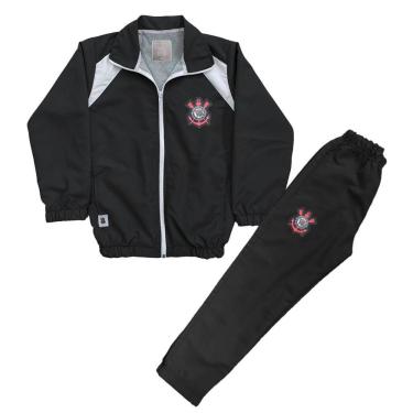 Imagem de Conjunto Agasalho Corinthians Infantil Juvenil Microfibra