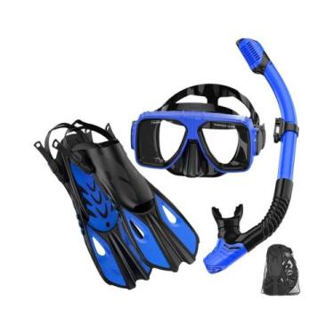 Imagem de Conjunto De Máscara De Mergulho Para Adultos Com Fins E Snorkel Ajustá