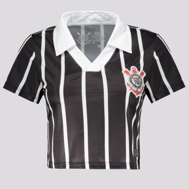 Imagem de Cropped Corinthians Retrô Feminino Preto-Feminino