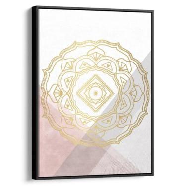 Imagem de Quadro Mandala - Reflexos Dourados sobre o Rosa - Mioquadros, 200x130 