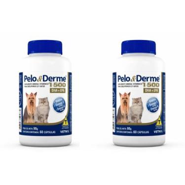 Imagem de 2 Suplemento Pelo E Derme 1500 Mg Dha+epa 60 Caps 90g Vetnil