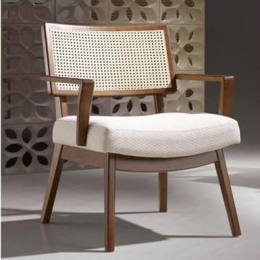 Imagem de Poltrona Charmy Estofada em Tecido e Madeira Casatema MadeiraOriginals