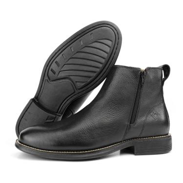 Imagem de Bota Chelsea Masculina de Couro Cano Curto com Ziper 102-Masculino