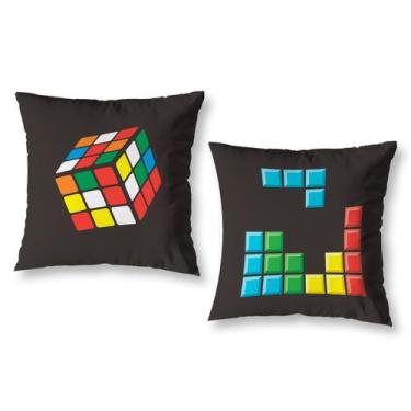 Imagem de Kit 2 Capa de Almofada Estampadas Infantil 40cm x 40cm Zíper invisível