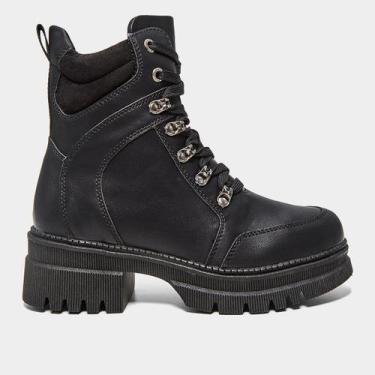 Imagem de Bota Coturno Mooncity Cano Médio Feminina, Preto, 36