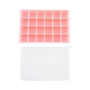 Imagem de Forma De Gelo De Silicone Com 24 Cavidades Grandes Quadradas, Não Tóxi