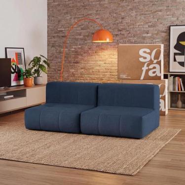 Imagem de Sofá 2 lugares Modular Sofá na Caixa em Boucle com 2 Módulos 1,72m Sem