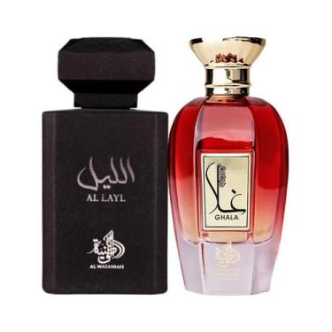 Imagem de Kit Perfumes Árabes Al Wataniah Ghala Feminino & Al Layl Unissex 100ml