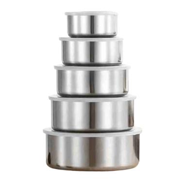 Imagem de Conjunto de Tigelas Potes Aço Inox com Tampa 5 peças