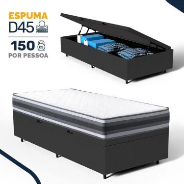 Imagem de Cama Box Baú com Colchão de Espuma D45 Double Face Territory Hellen Solteiro 88cm
