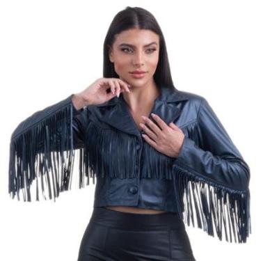 Imagem de JAQUETA FEMININA COURO TEXAS FARM - MOONSHINE - PJ2520PM - AZUL MARINHO METALIZADO-Feminino