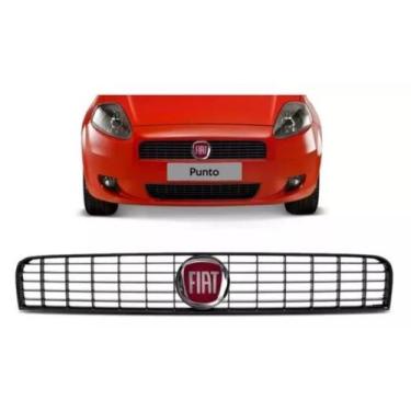 Imagem de Grade Superior Punto 2007 2008 2009 2010 2011 2012 Preta Com Emblema -