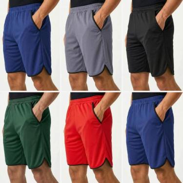 Imagem de Kit 6 Bermudas Masculina Fitness com Bolsos Laterais para Academia e T