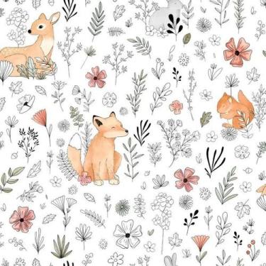 Imagem de Papel de Parede Infantil Petit Animais Off White M51805 - Edantex