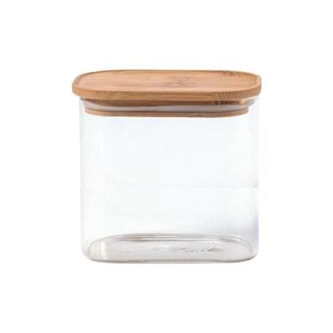 Imagem de Pote Hermético Retangular Vidro e Bambu 1,5 Litros - Hauskraft, 1,5 Li