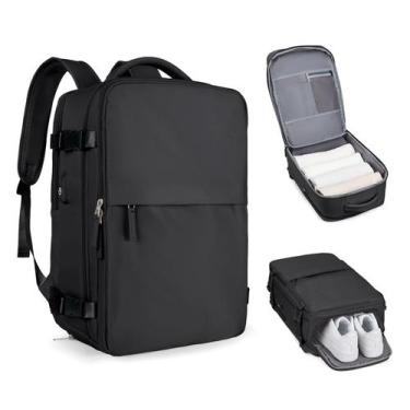 Imagem de Mochila de viagem coofay Airline aprovada à prova d'água preta