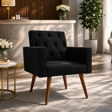 Imagem de Poltrona Decorativa Capitonê Confortável Para Recepção - Móveis Mafer,