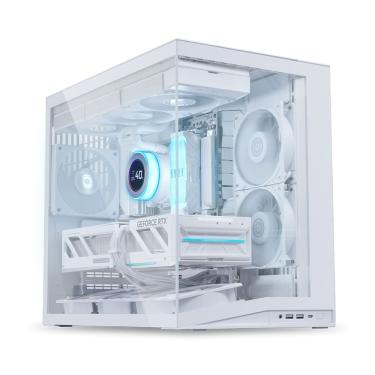 Imagem de  Gabinete Gamer Lian Li Mid Tower Dynamic Mini V2 Flow 5 Fans Branco