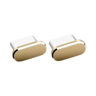 Imagem de Protetores De Porta USB-C Metálicos Anti-Poeira Para iPhone, Samsung, 