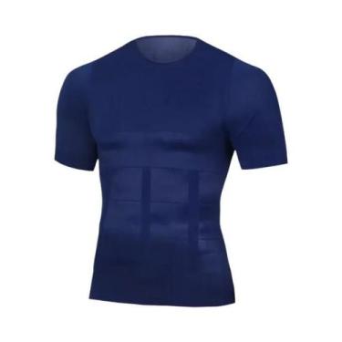Imagem de Camiseta Modeladora Masculina Slimming, Top De Fitness Com Mangas Curt