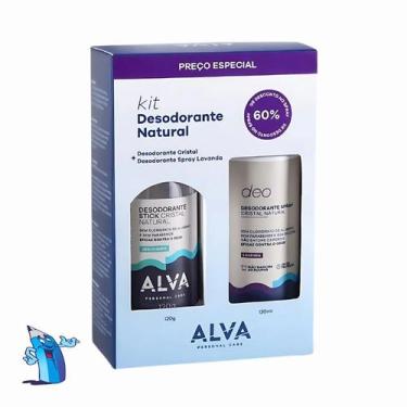 Imagem de Kit desodorante spray alva lavanda 120ml + desodorante stick alva cris