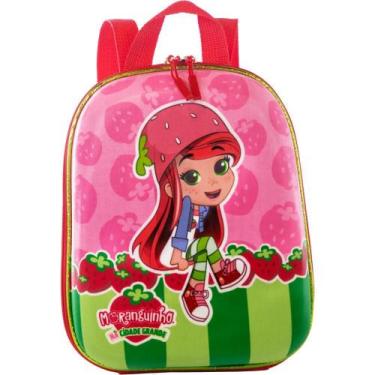 Imagem de Mochila Pequena Maxtoy 3D Moranguinho Rosa, Único, Rosa