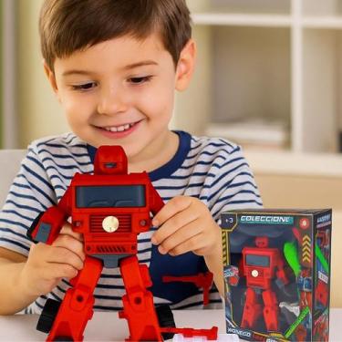 Imagem de Boneco Robo Transformes Carrinho Bombeiro E Acessorios - ark toys