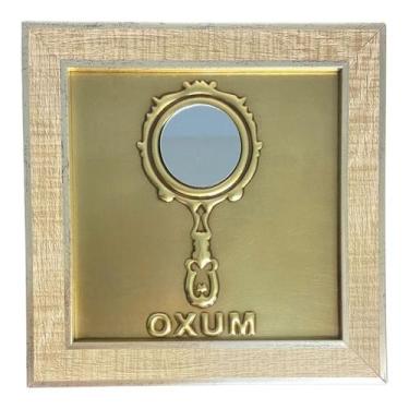 Imagem de Quadro Orixá Oxum Em Aço e Madeira Carvalho 16,5x16,5cm - Lua Mística 