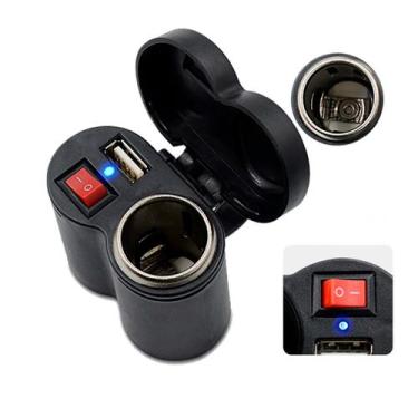 Imagem de Carregador para motos com saida usb para celulares e gps com acendedor