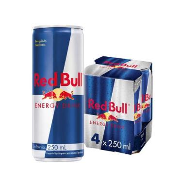 Imagem de Energético Red Bull Tradicional 250ml Pack com 4 Latas Sabor Original