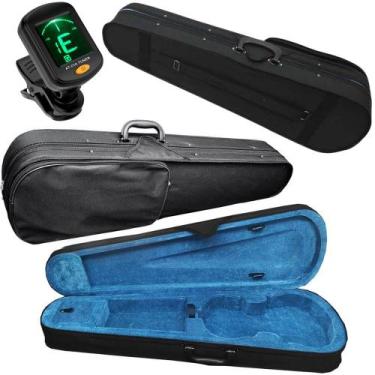 Imagem de Kit Violino 4/4 Com Afinador Digital E Estojo Térmico Gota Tipo Mochil