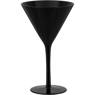 Imagem de Taças Home&Co 19x12x12cm Vidro Preto 330ml 6pçs Bebidas Água Suco e Co