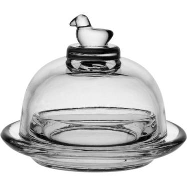 Imagem de Manteigueira Home&Co 7x9x9cm Vidro Transparente para Mesa Posta Jantar