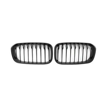 Imagem de Grelhas Frontais Esportivas Estilo Diamante Preto Brilhante Para BMW S