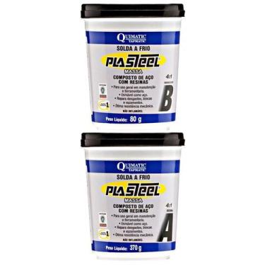 Imagem de Solda A Frio Plasteel Massa 4:1 PQ1 Tapmatic - QUIMATIC, Preto