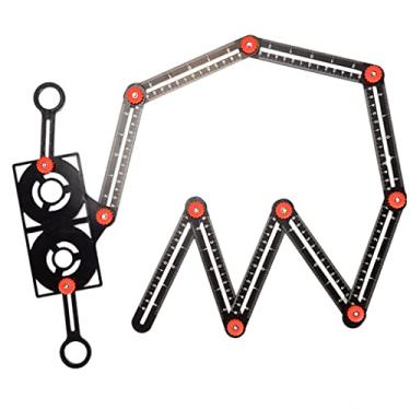 Imagem de NC Régua de ângulo múltiplo com localizador de perfuração Localizador de furos de cerâmica Régua dobrável para trabalhadores da construção Ferramentas de - 9 vezes