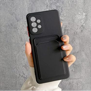 Imagem de Porta-cartão carteira capa soft coverphone para samsung a72 a32 a12 a52 a51 a71 note 20 ultra note10 m12 m31s s20 s21 plus ultra, preto, para samsung s30 plus