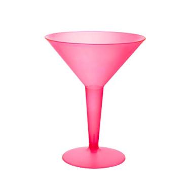 Imagem de Party Essentials Copos Martini de 227 g de plástico rígido, rosa neon, 10 unidades